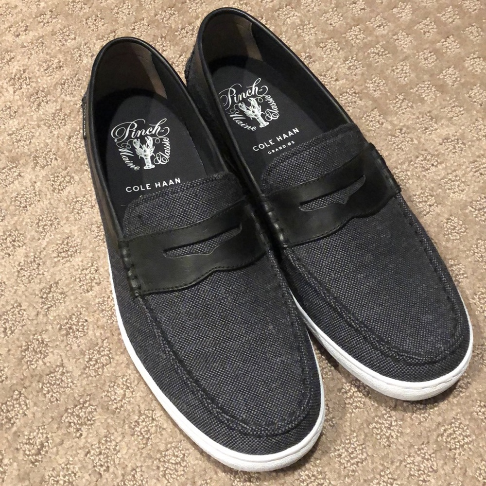 Cole Haan Black Tweed Loafers NWOT